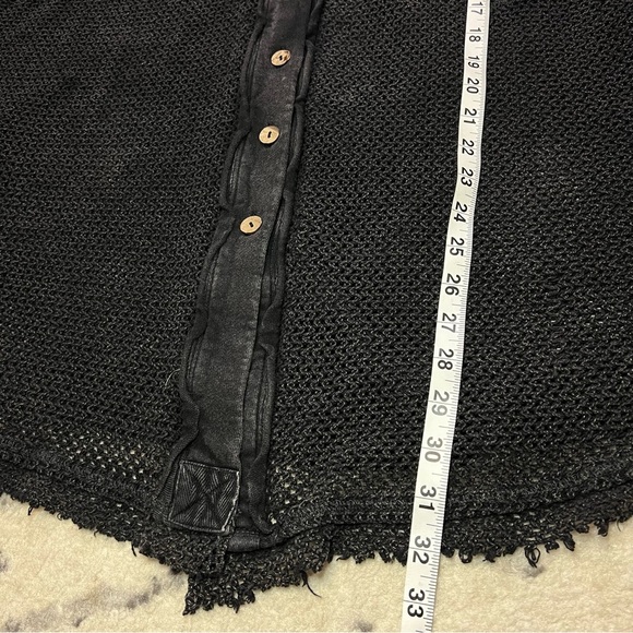 Free People We the Free Open Knit Hooded Buttoned Sweatshirt Jacket - Large - Picture 8 of 15